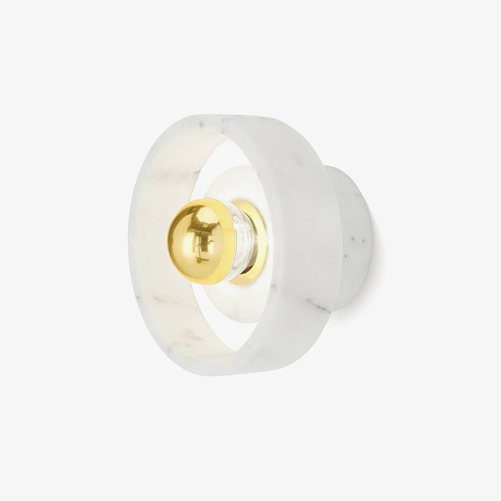 Concentric Marble Wall Sconce with Gold LED Glow