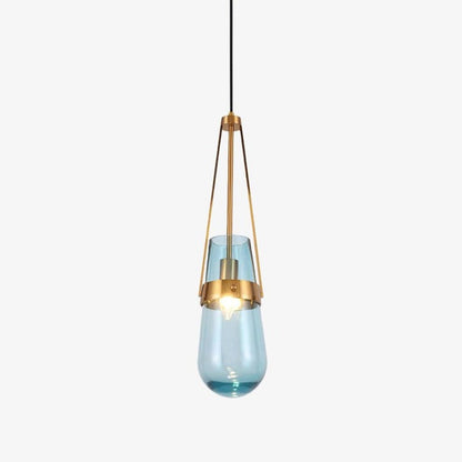 Contemporary Blue & Clear Glass Ceiling Pendant Light