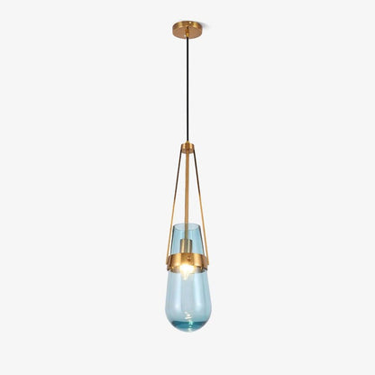 Contemporary Blue & Clear Glass Ceiling Pendant Light