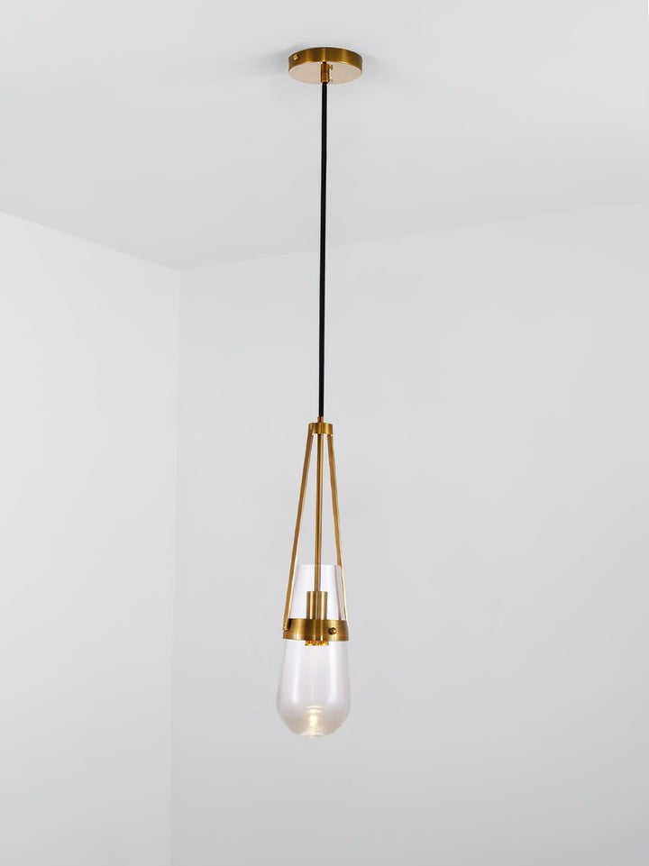 Contemporary Blue & Clear Glass Ceiling Pendant Light
