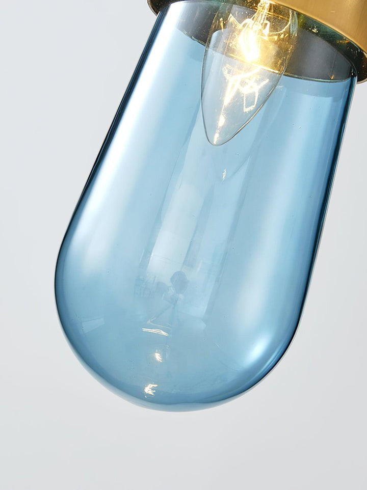 Contemporary Blue & Clear Glass Ceiling Pendant Light
