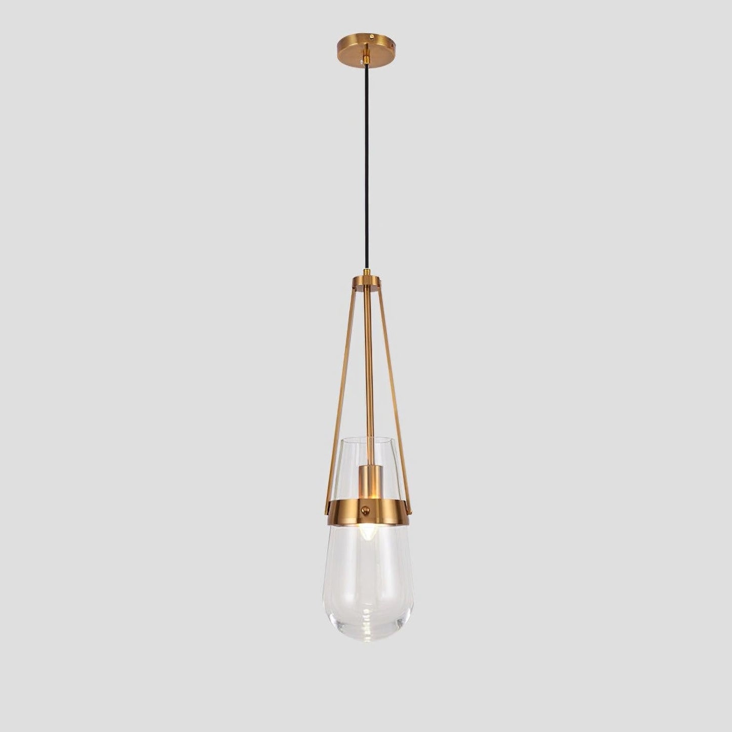 Contemporary Blue & Clear Glass Ceiling Pendant Light
