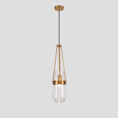 Contemporary Blue & Clear Glass Ceiling Pendant Light