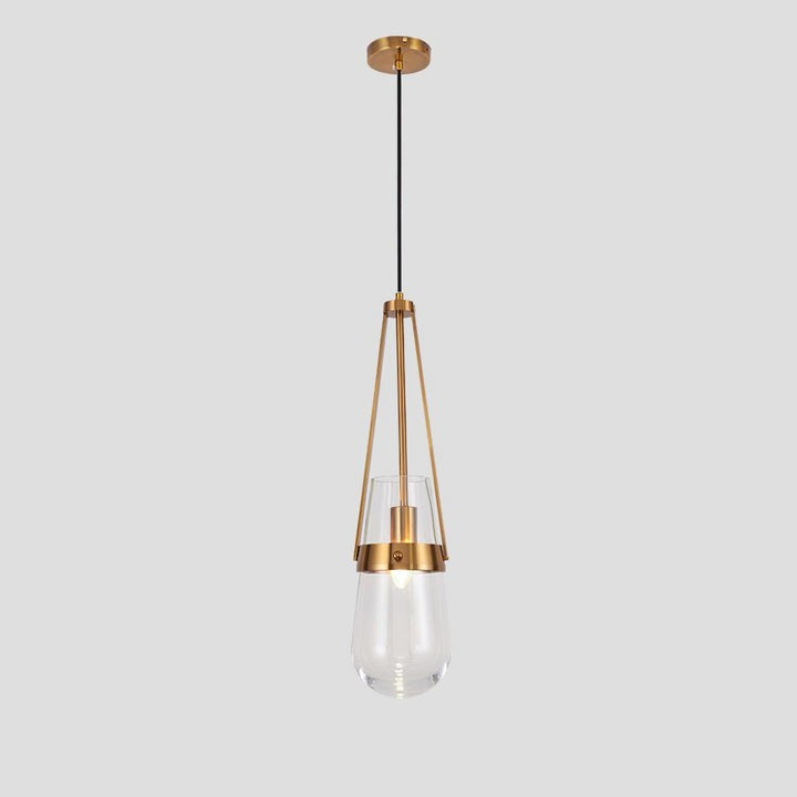 Contemporary Blue & Clear Glass Ceiling Pendant Light