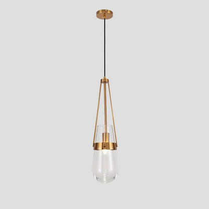 Contemporary Blue & Clear Glass Ceiling Pendant Light