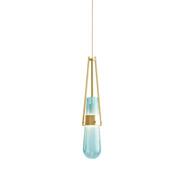 Contemporary Blue & Clear Glass Ceiling Pendant Light