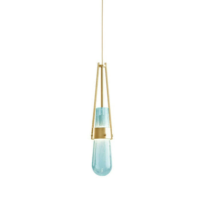 Contemporary Blue & Clear Glass Ceiling Pendant Light