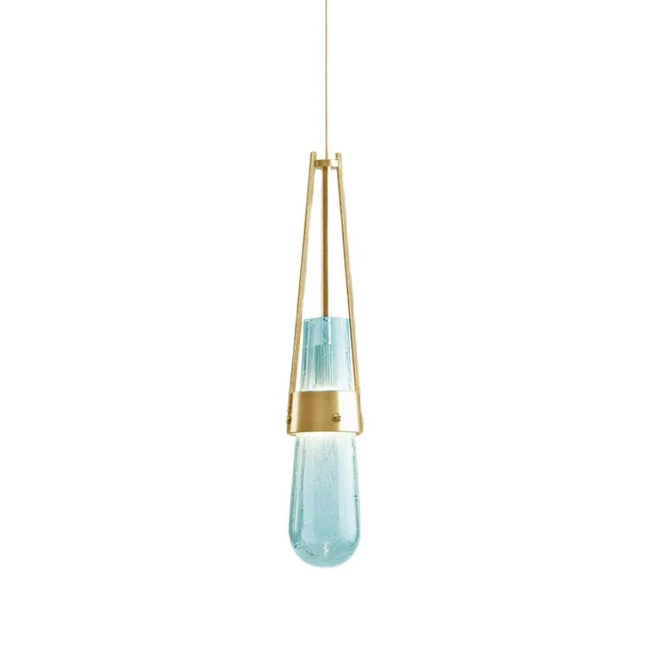 Contemporary Blue & Clear Glass Ceiling Pendant Light