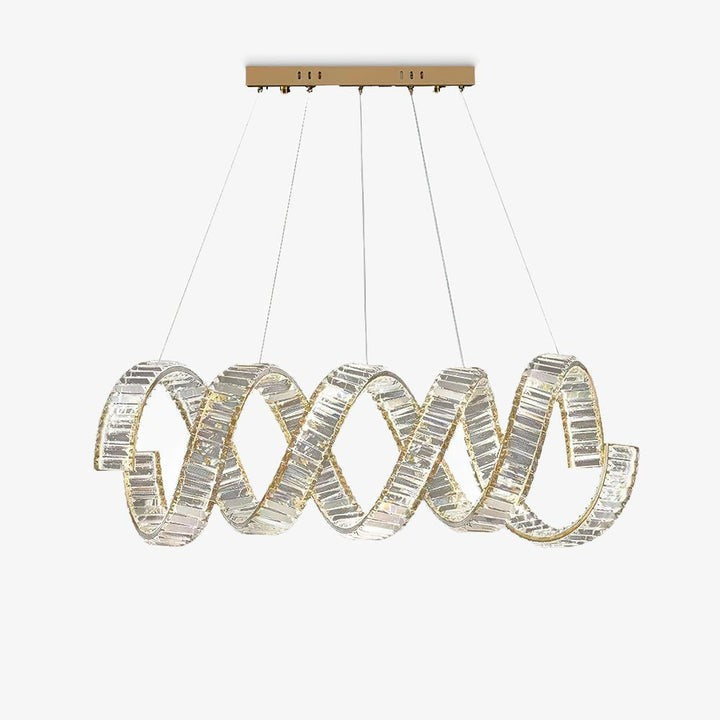Contemporary Curved LED Crystal Chandelier