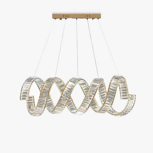 Contemporary Curved LED Crystal Chandelier