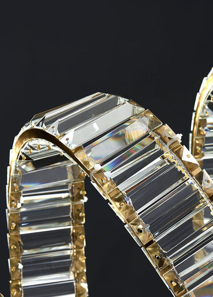 Contemporary Curved LED Crystal Chandelier