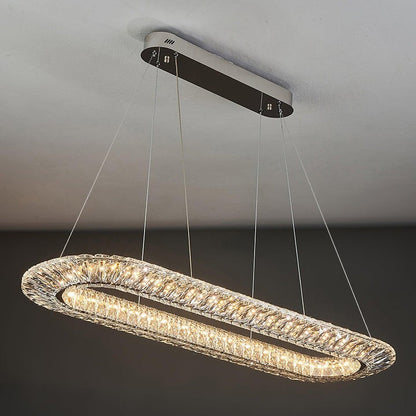 Contemporary Geometric LED Crystal Chandelier