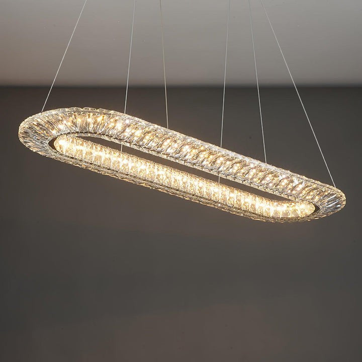 Contemporary Geometric LED Crystal Chandelier