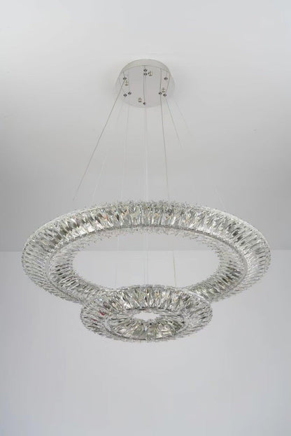 Contemporary Geometric LED Crystal Chandelier