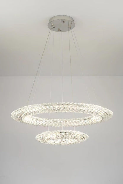Contemporary Geometric LED Crystal Chandelier