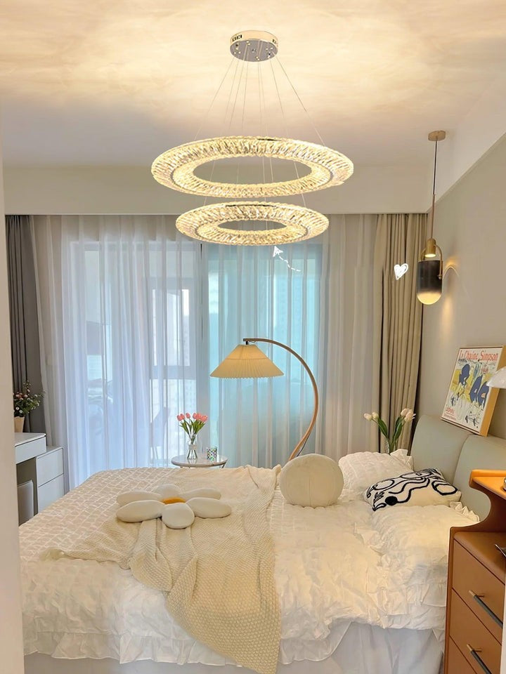 Contemporary Geometric LED Crystal Chandelier