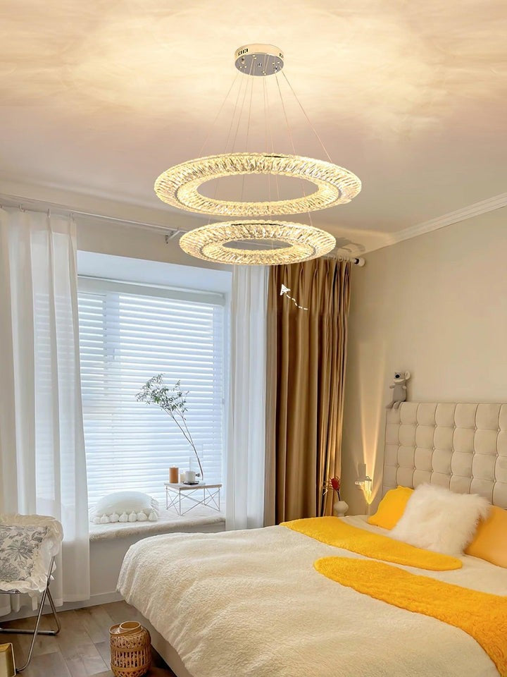 Contemporary Geometric LED Crystal Chandelier