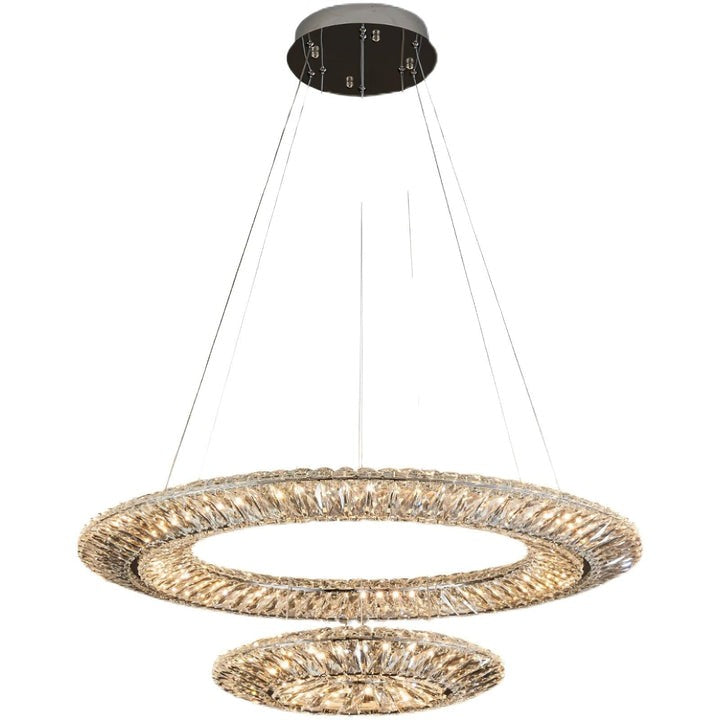 Contemporary Geometric LED Crystal Chandelier