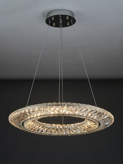 Contemporary Geometric LED Crystal Chandelier