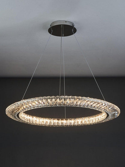 Contemporary Geometric LED Crystal Chandelier