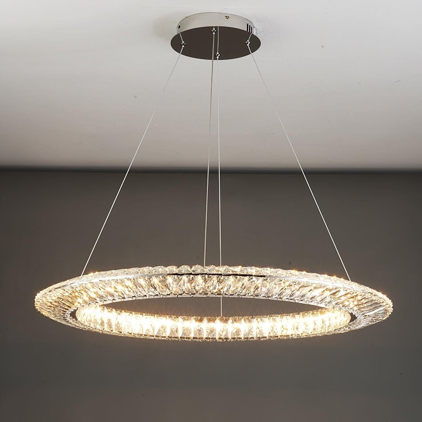 Contemporary Geometric LED Crystal Chandelier