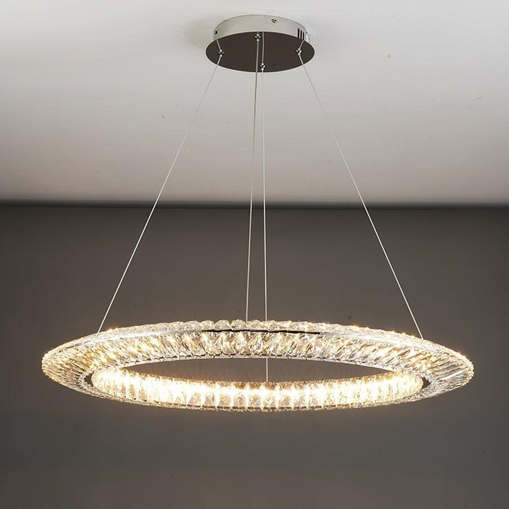 Contemporary Geometric LED Crystal Chandelier