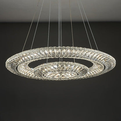 Contemporary Geometric LED Crystal Chandelier