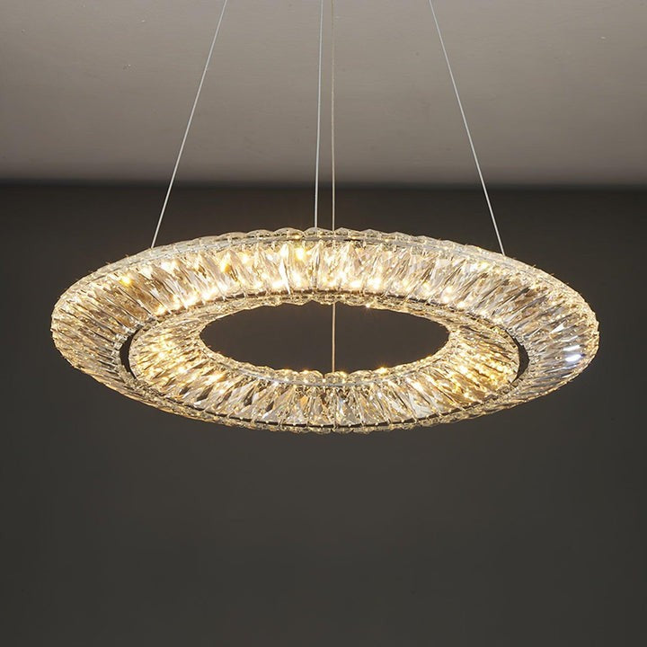 Contemporary Geometric LED Crystal Chandelier