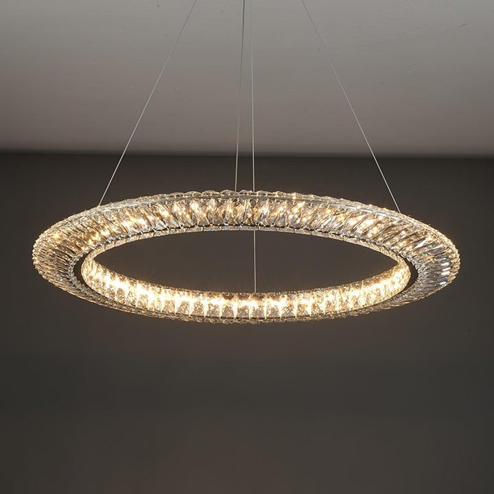 Contemporary Geometric LED Crystal Chandelier