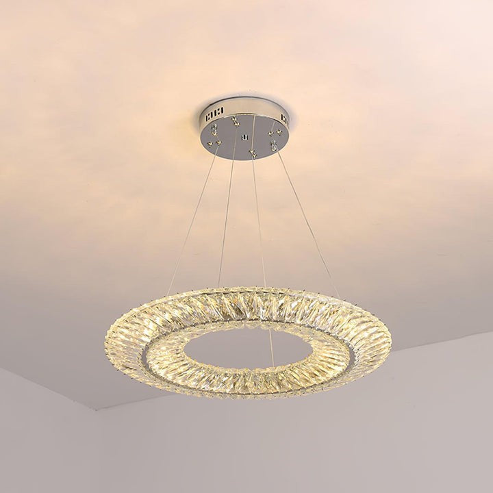 Contemporary Geometric LED Crystal Chandelier