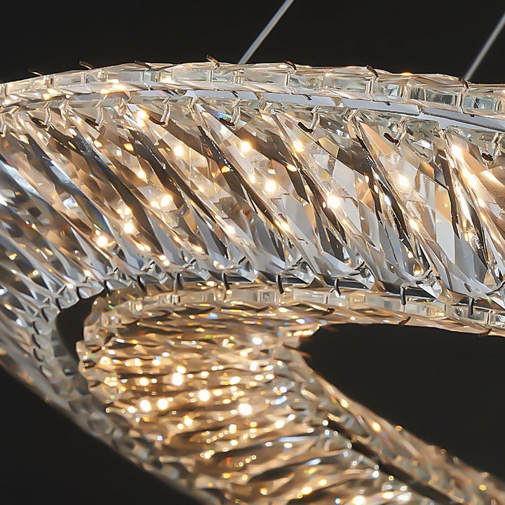 Contemporary Geometric LED Crystal Chandelier