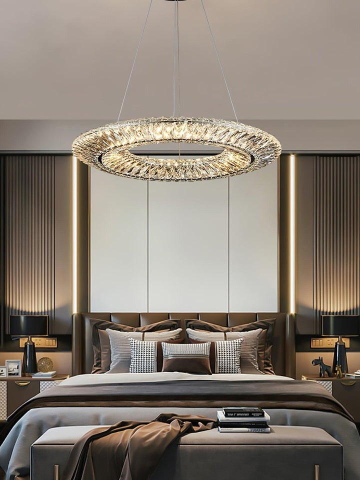 Contemporary Geometric LED Crystal Chandelier
