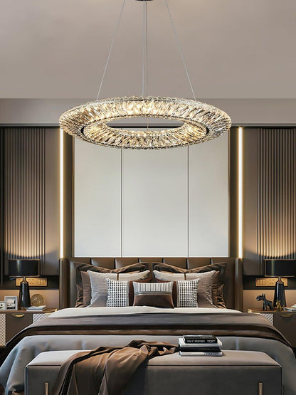 Contemporary Geometric LED Crystal Chandelier