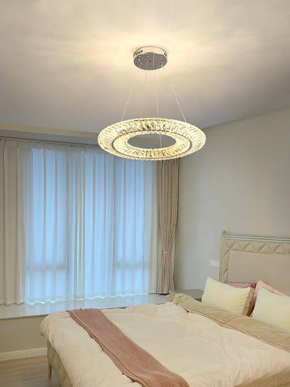 Contemporary Geometric LED Crystal Chandelier