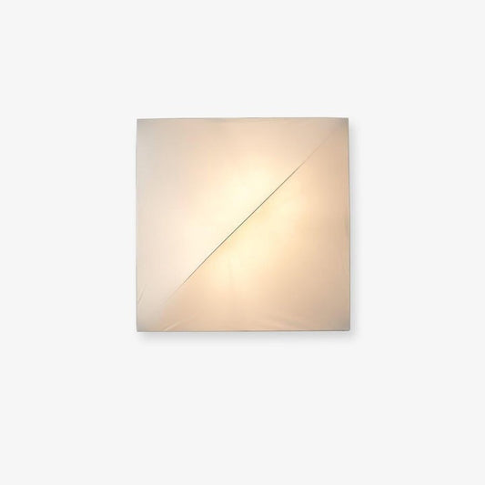 Contemporary Geometric LED Wall Sconce with Fabric Shade
