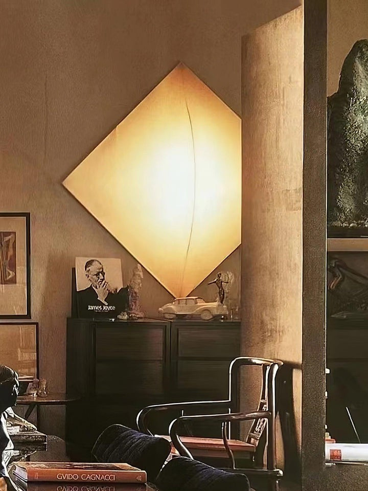 Contemporary Geometric LED Wall Sconce with Fabric Shade