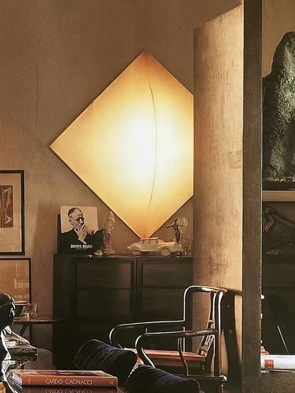 Contemporary Geometric LED Wall Sconce with Fabric Shade
