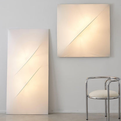 Contemporary Geometric LED Wall Sconce with Fabric Shade
