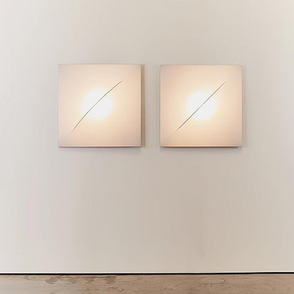 Contemporary Geometric LED Wall Sconce with Fabric Shade