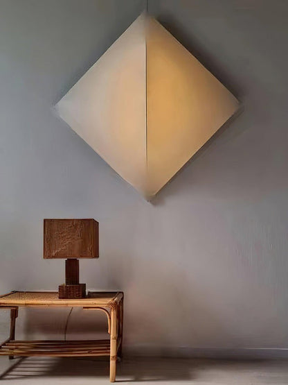 Contemporary Geometric LED Wall Sconce with Fabric Shade