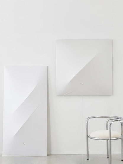 Contemporary Geometric LED Wall Sconce with Fabric Shade