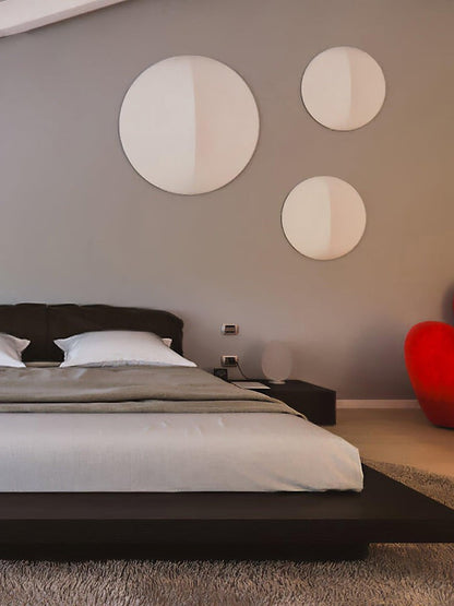 Contemporary Geometric LED Wall Sconce with Fabric Shade