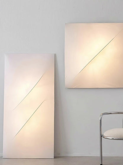 Contemporary Geometric LED Wall Sconce with Fabric Shade