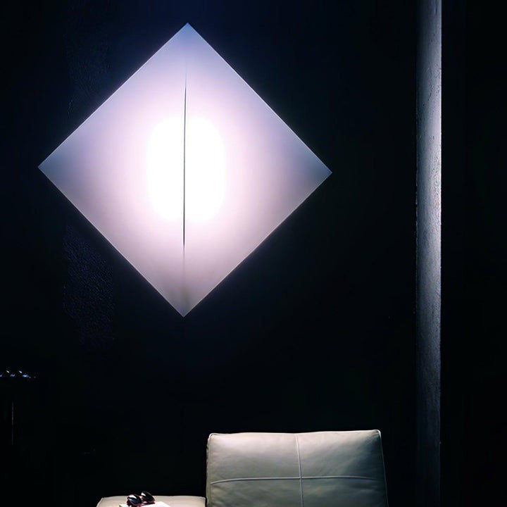 Contemporary Geometric LED Wall Sconce with Fabric Shade