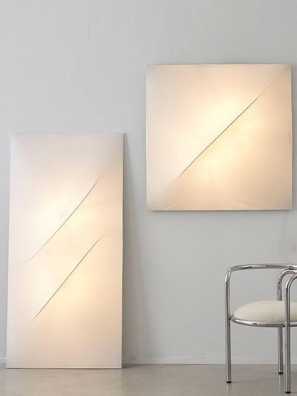 Contemporary Geometric LED Wall Sconce with Fabric Shade