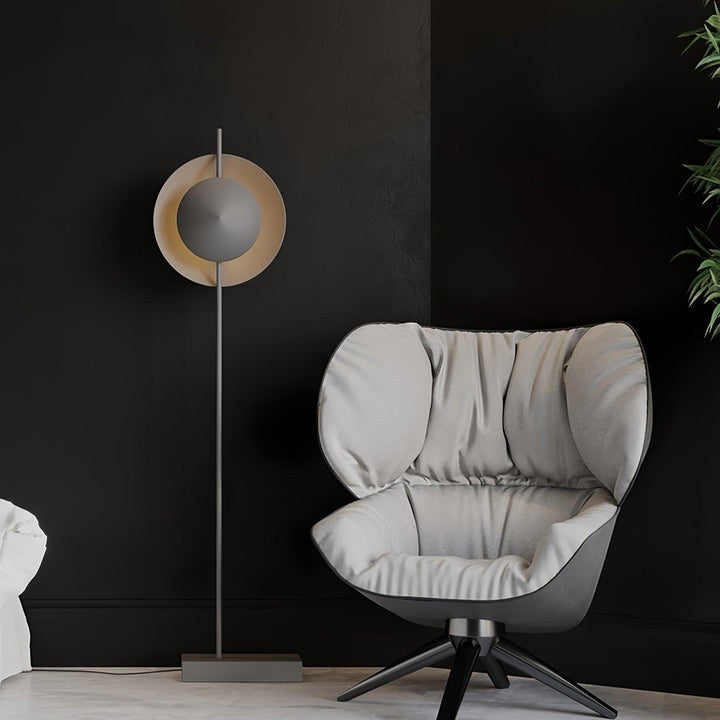 Contemporary Grey Dual Shade LED Floor Lamp