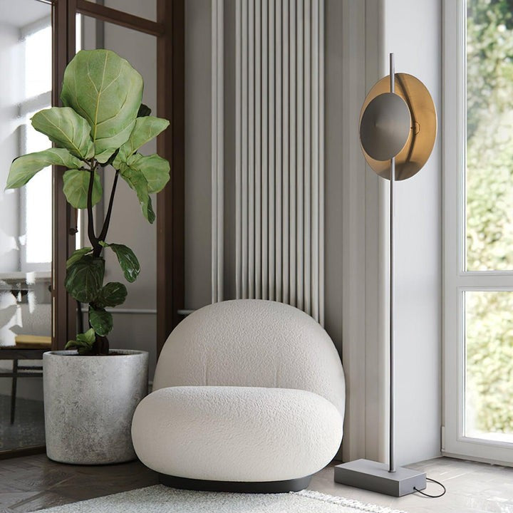 Contemporary Grey Dual Shade LED Floor Lamp