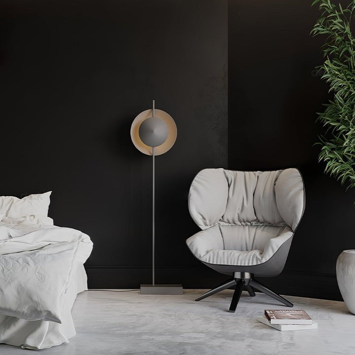 Contemporary Grey Dual Shade LED Floor Lamp
