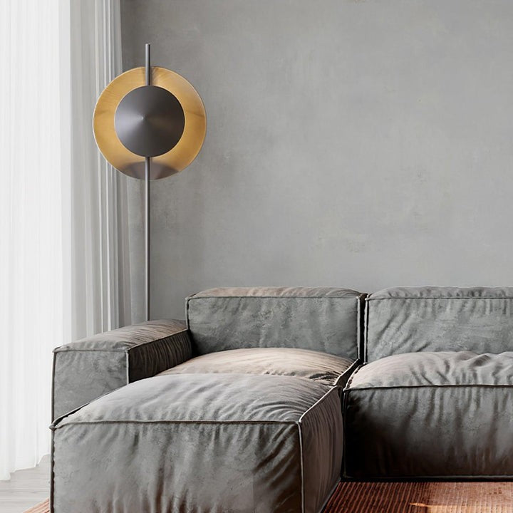 Contemporary Grey Dual Shade LED Floor Lamp