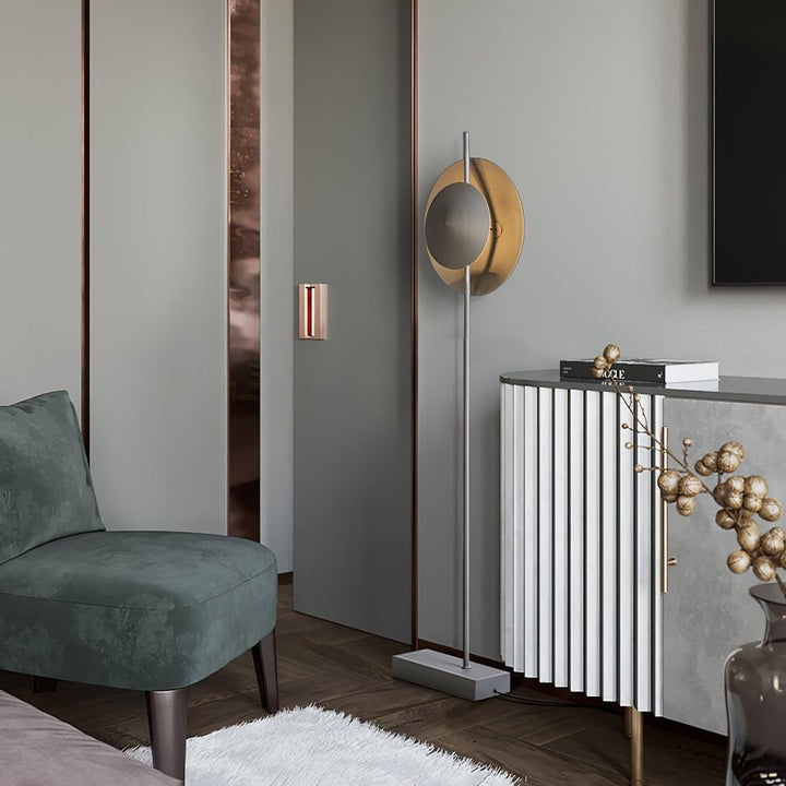 Contemporary Grey Dual Shade LED Floor Lamp